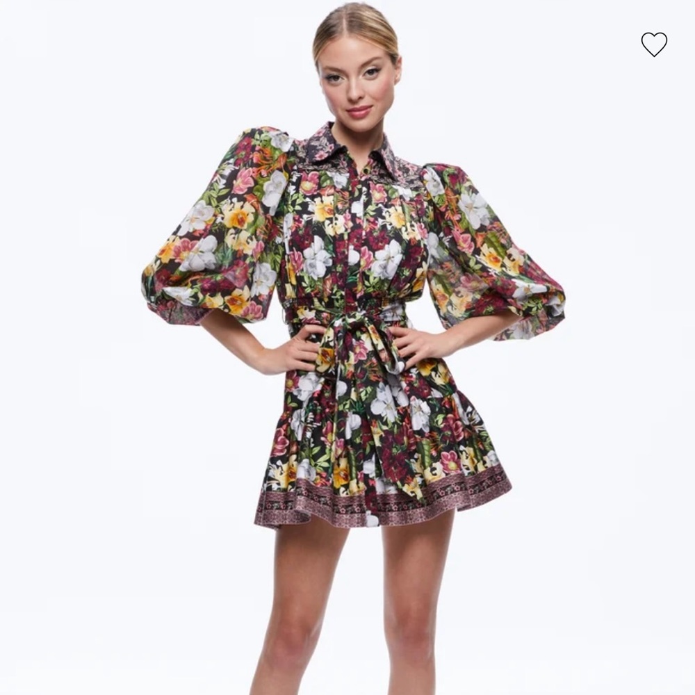Alice & Olivia - Tiffie Puff Sleeve Mini Dress